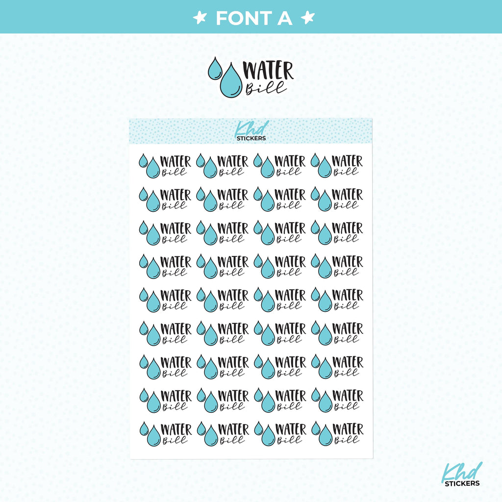 Water Bill Stickers