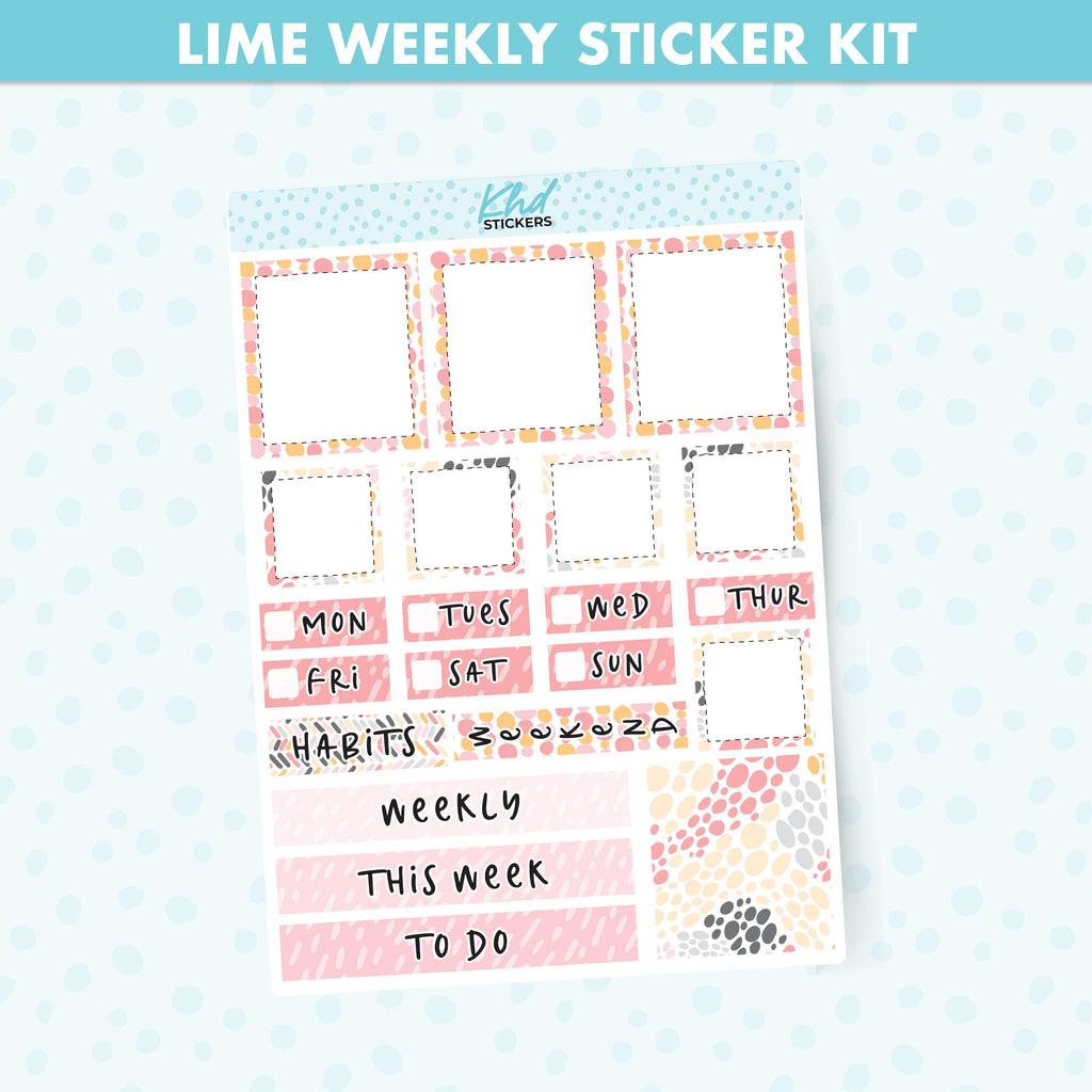 Pretty Spots Lime Weekly Planner Sticker Kit, Set 47027