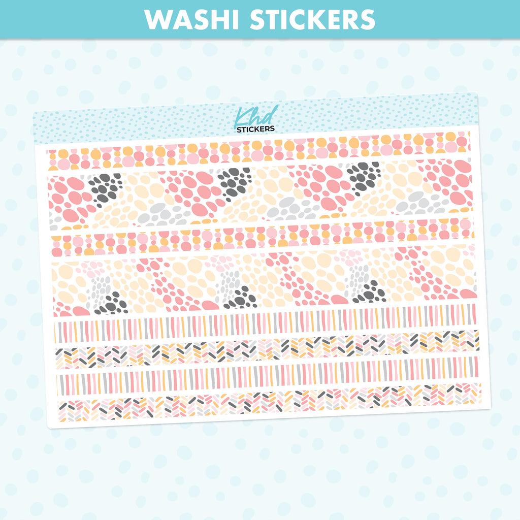 Pretty Spots Decorative Washi Strip Stickers, to fit most planners, dot journals, and notebooks. Set 47027