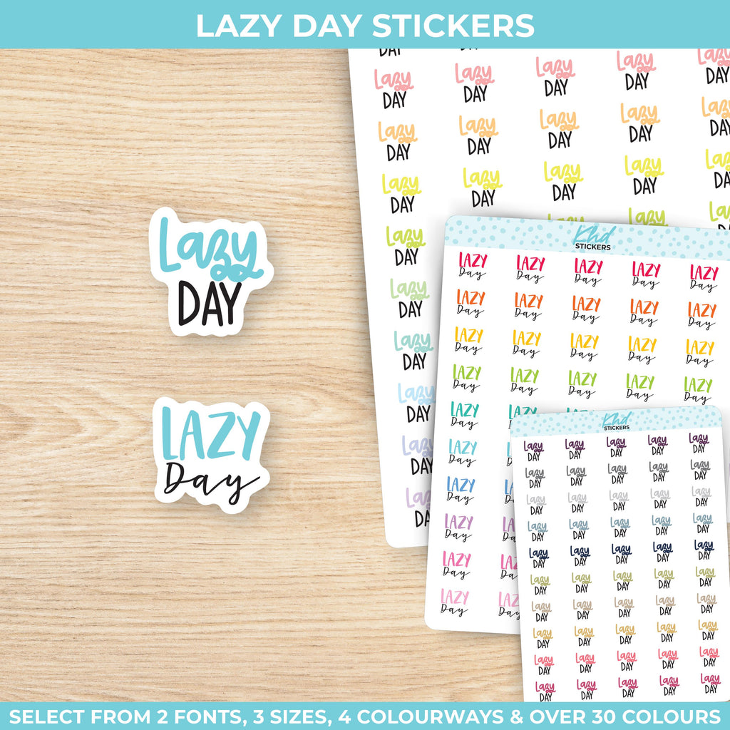 Lazy Day Planner Stickers, Three Sizes including tiny, Removable