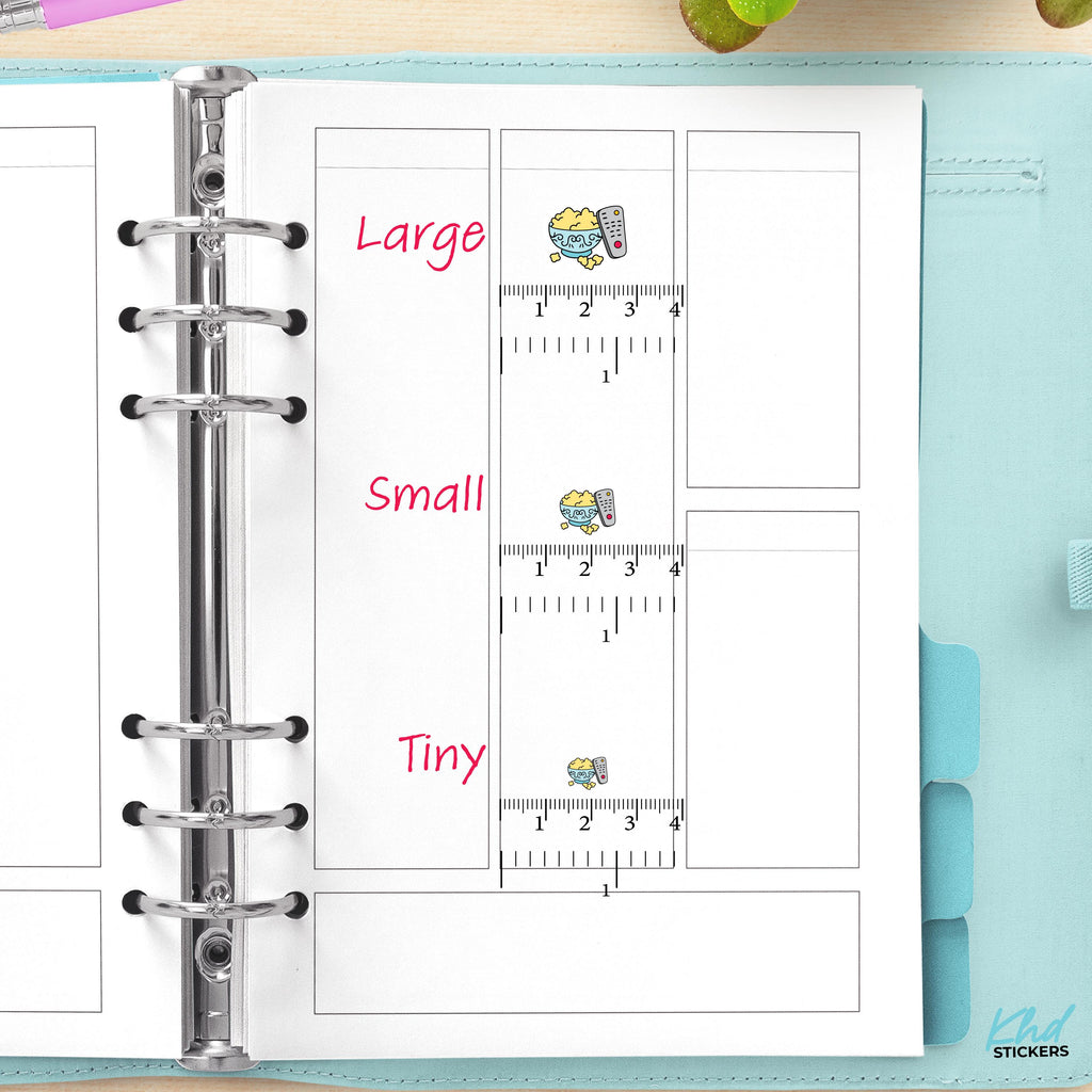 Popcorn Planner Stickers, Three Sizes including tiny, Removable