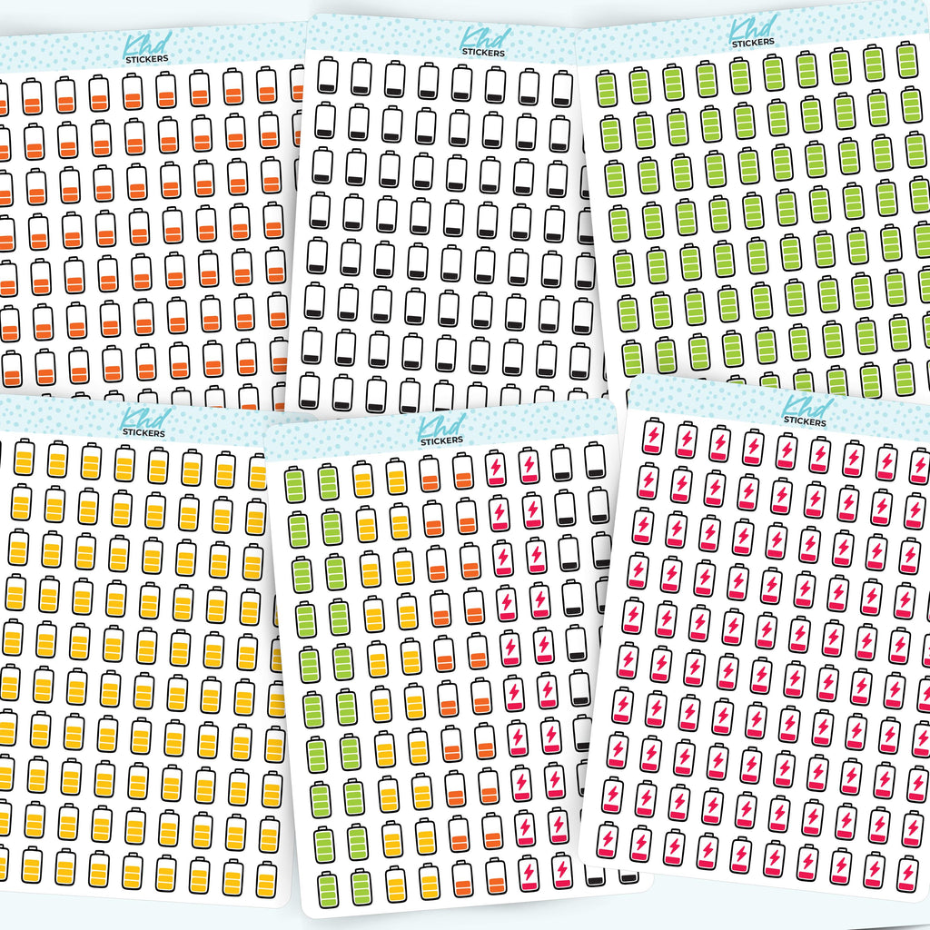 Whimsical Battery Planner Stickers