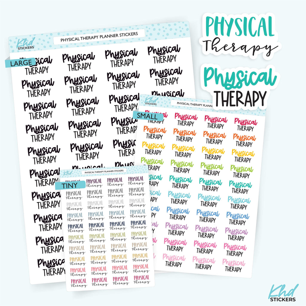 Physical Therapy Planner Stickers, Three Sizes including tiny, Removable
