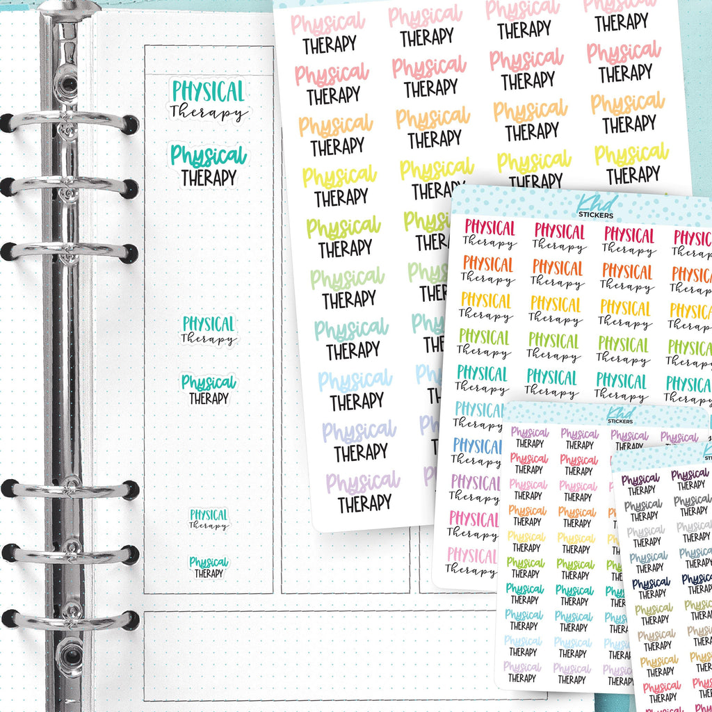 Physical Therapy Planner Stickers, Three Sizes including tiny, Removable