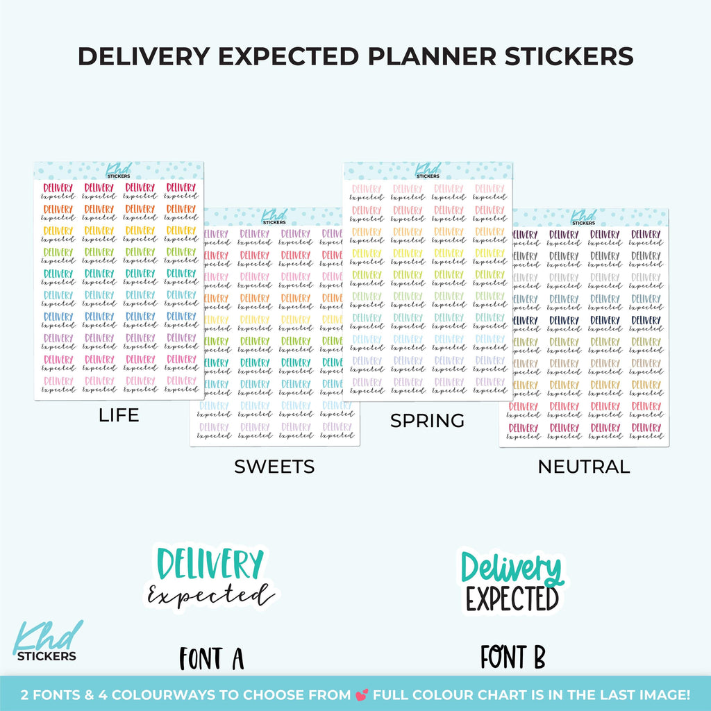 Delivery Expected Script Planner Stickers, Three Sizes including tiny, Removable