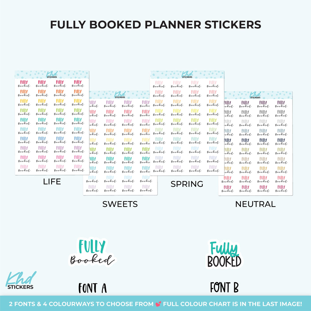 Fully Booked Script Planner Stickers, Three Sizes including tiny, Removable