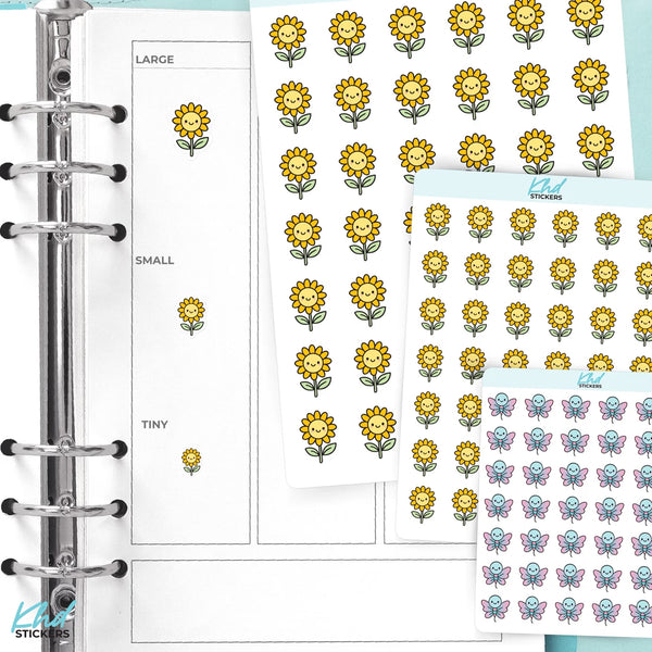 Kawaii Sunflower with Smiley Face Sticker — video