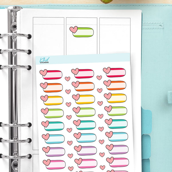 Heart Boxes Functional Planner Stickers — video