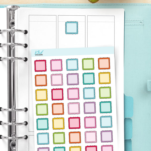 Square Doodle Box Appointment Stickers — video