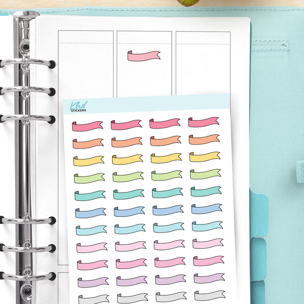 Ribbon Banner Planner Stickers — video