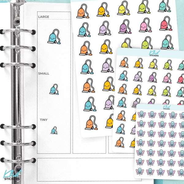 Kawaii Vacuum Cleaner Planner Stickers — video
