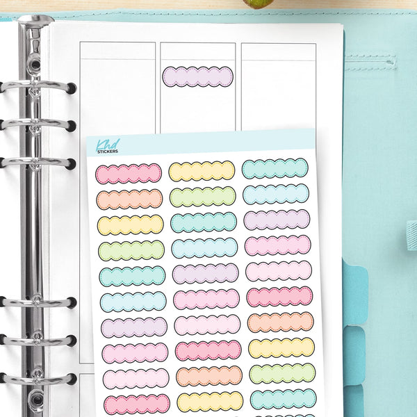 Scallop Quarter Box Appointment Stickers — video