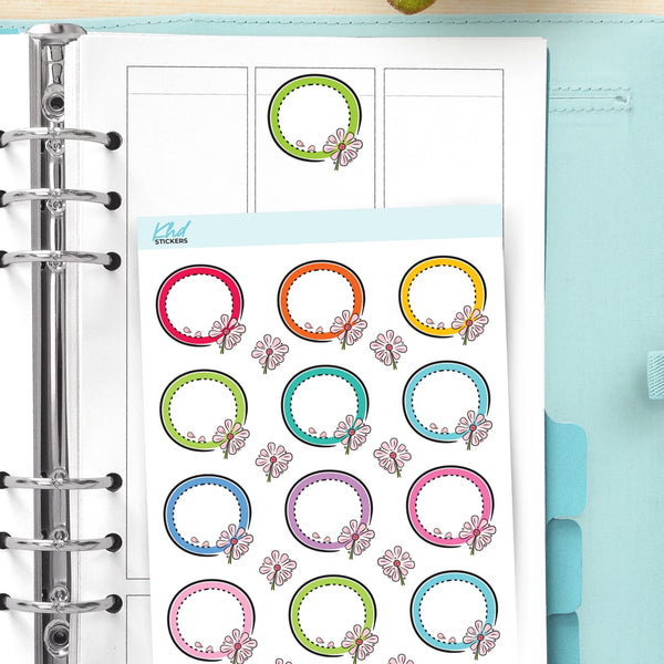 Doodle Circles Floral Appointment Stickers — video