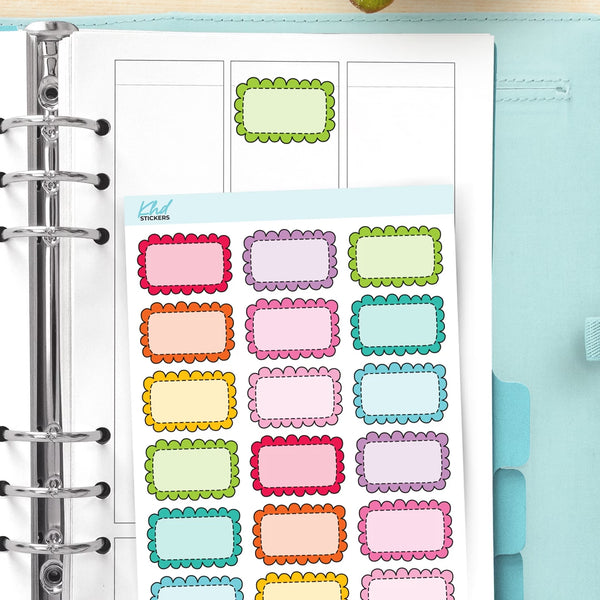 Doodle Box Rectangle Appointment Stickers — video