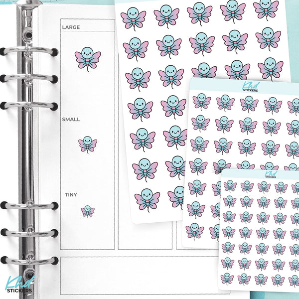 Kawaii Dragonflies – Pink & Blue Planner Stickers — video