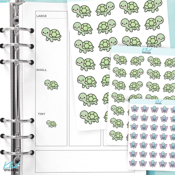 Kawaii Turtle – Cute Green Animal Planner Stickers — video