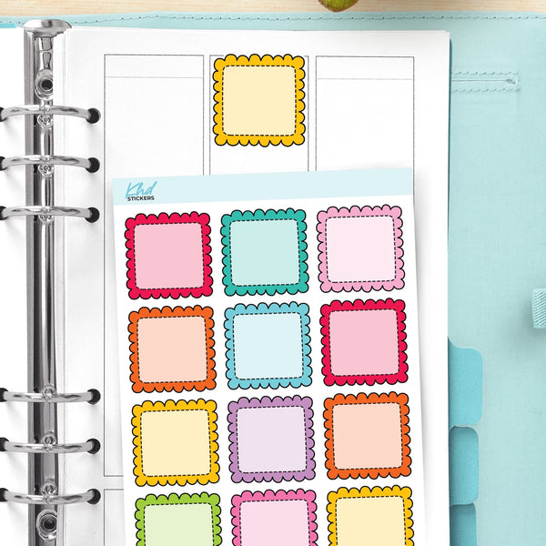 Doodle Large Squares Appointment Stickers — video