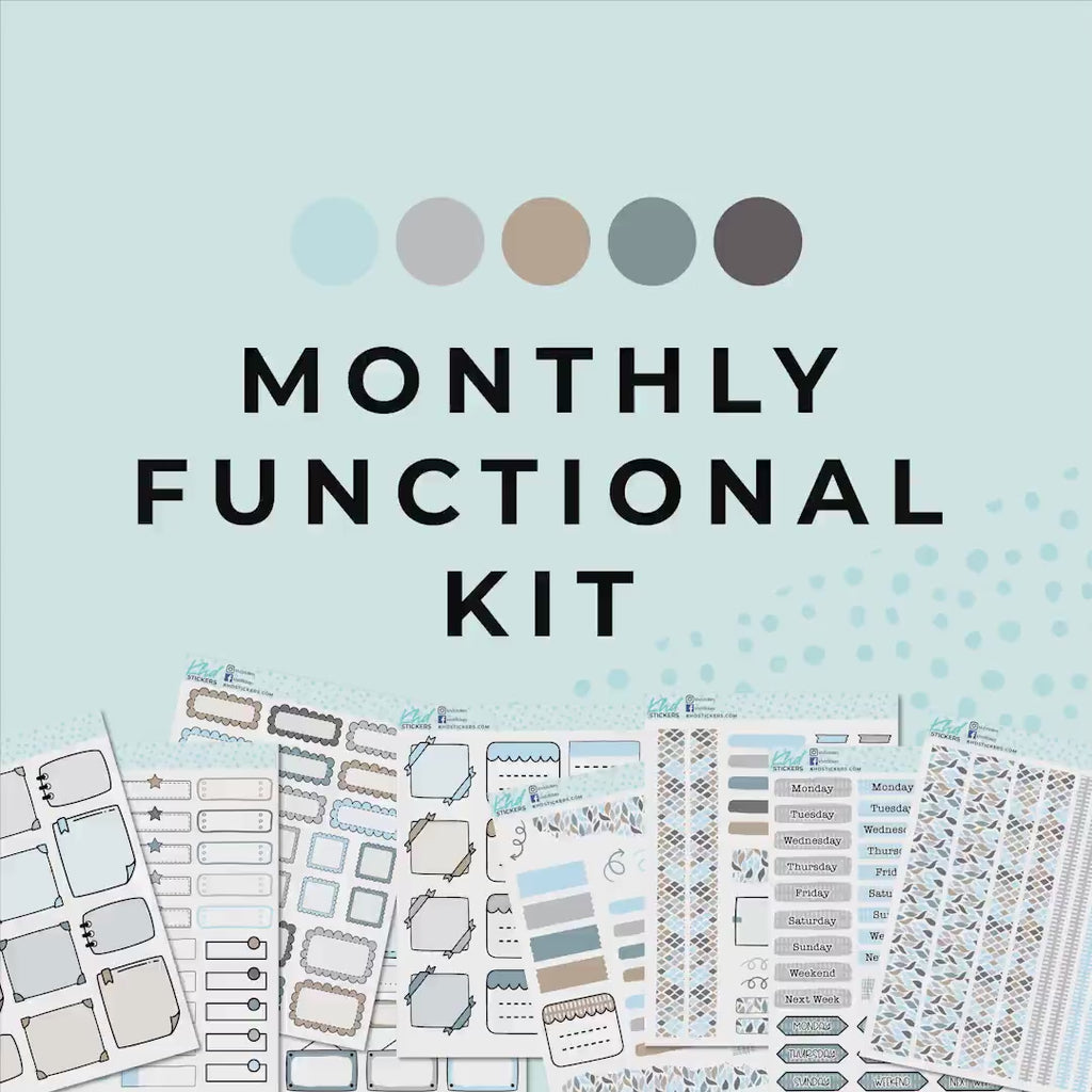 Monthly Functional Planner Sticker Kit - In The River - Planner Stickers - Kit 4809