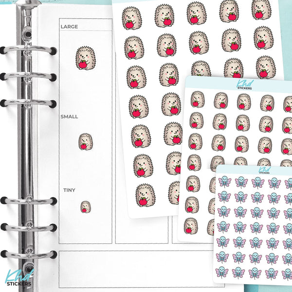 Kawaii Hedgehog with Apple – Cute Animal Planner Stickers — video
