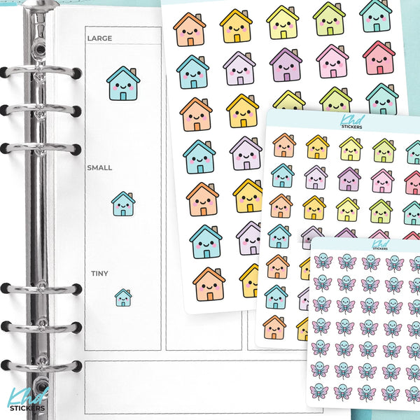 Kawaii Smiley Face House Stickers — video