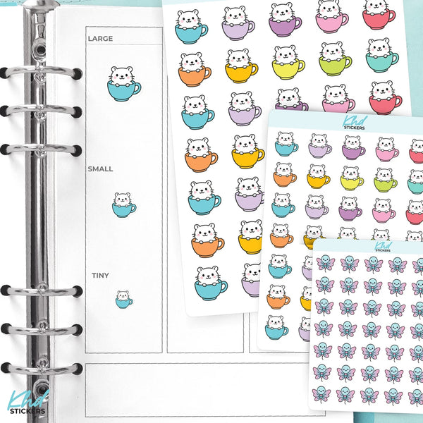 Kawaii Mouse in Teacup – Pastel Animal Planner Stickers — video