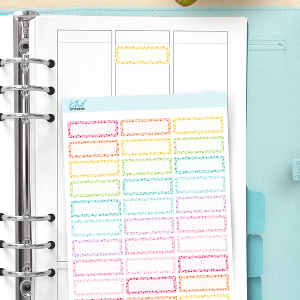 Appointment Quarter Box Planner Stickers with doodle polka dots — video