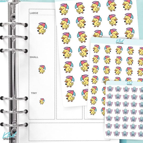 Kawaii Duck In The Rain Planner Stickers — video