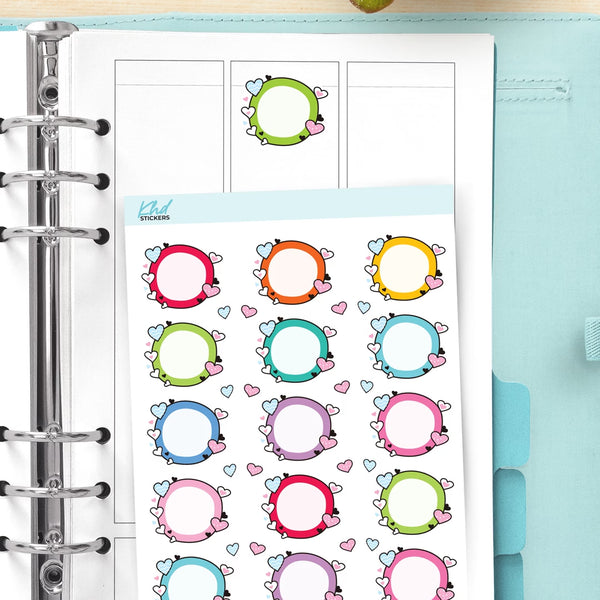 Heart Doodle Circles Appointment Stickers — video