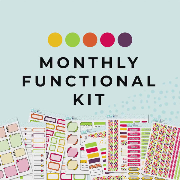 Monthly Functional Planner Sticker Kit - Shades of Autumn - Planner Stickers - Kit 4808