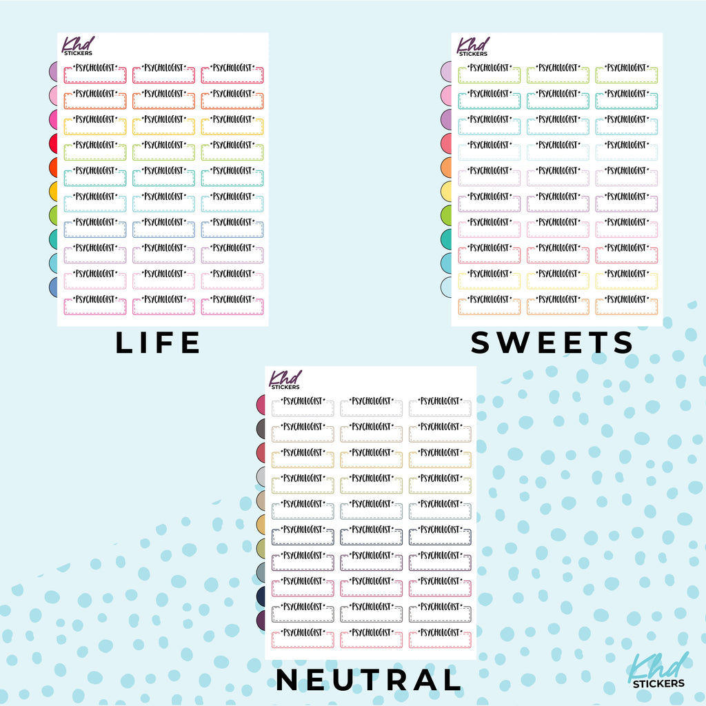 Psychologist Stickers, Planner Stickers, Removable