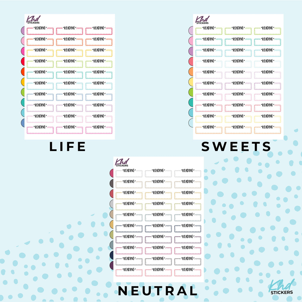 Reading Boxes Stickers, Planner Stickers, Removable