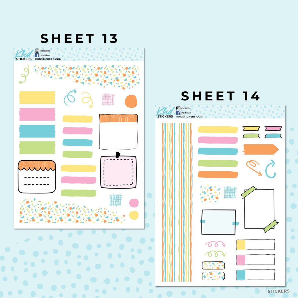 Monthly Functional Planner Sticker Kit - Pretty In Pastel - Planner Stickers - Kit 4805