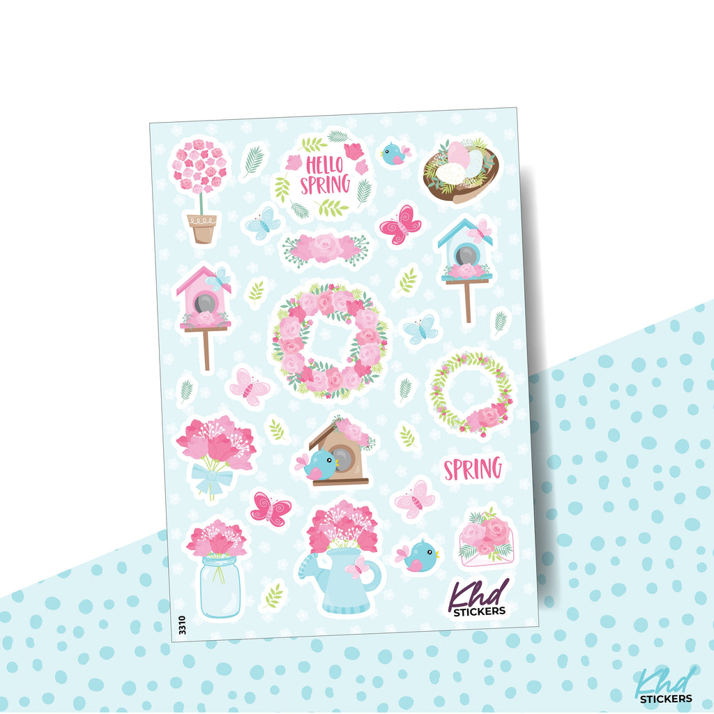 Hello Spring Stickers, Planner Stickers, Removable