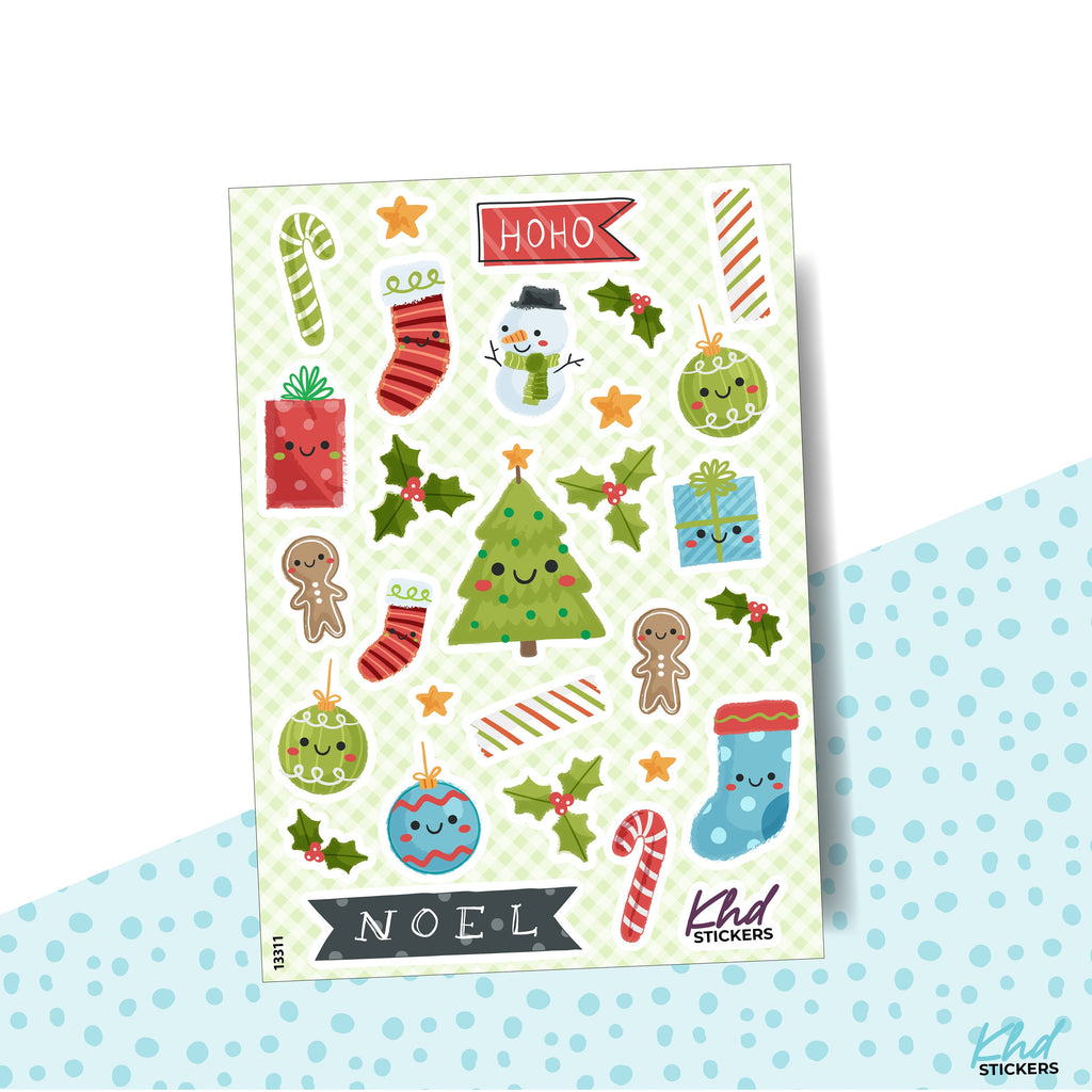 Cute Christmas Stickers, Planner Stickers, Removable