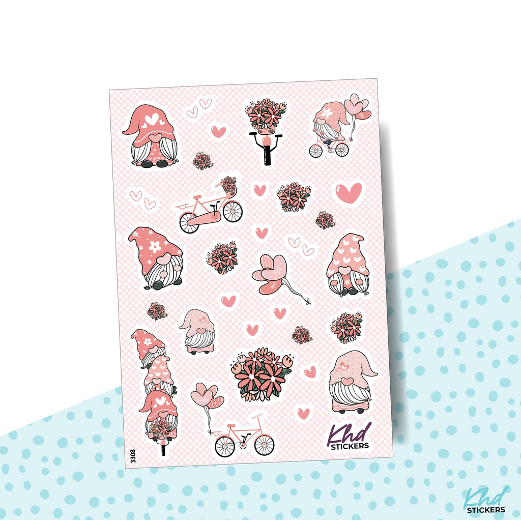 Love Gnomes Stickers, Planner Stickers, Removable