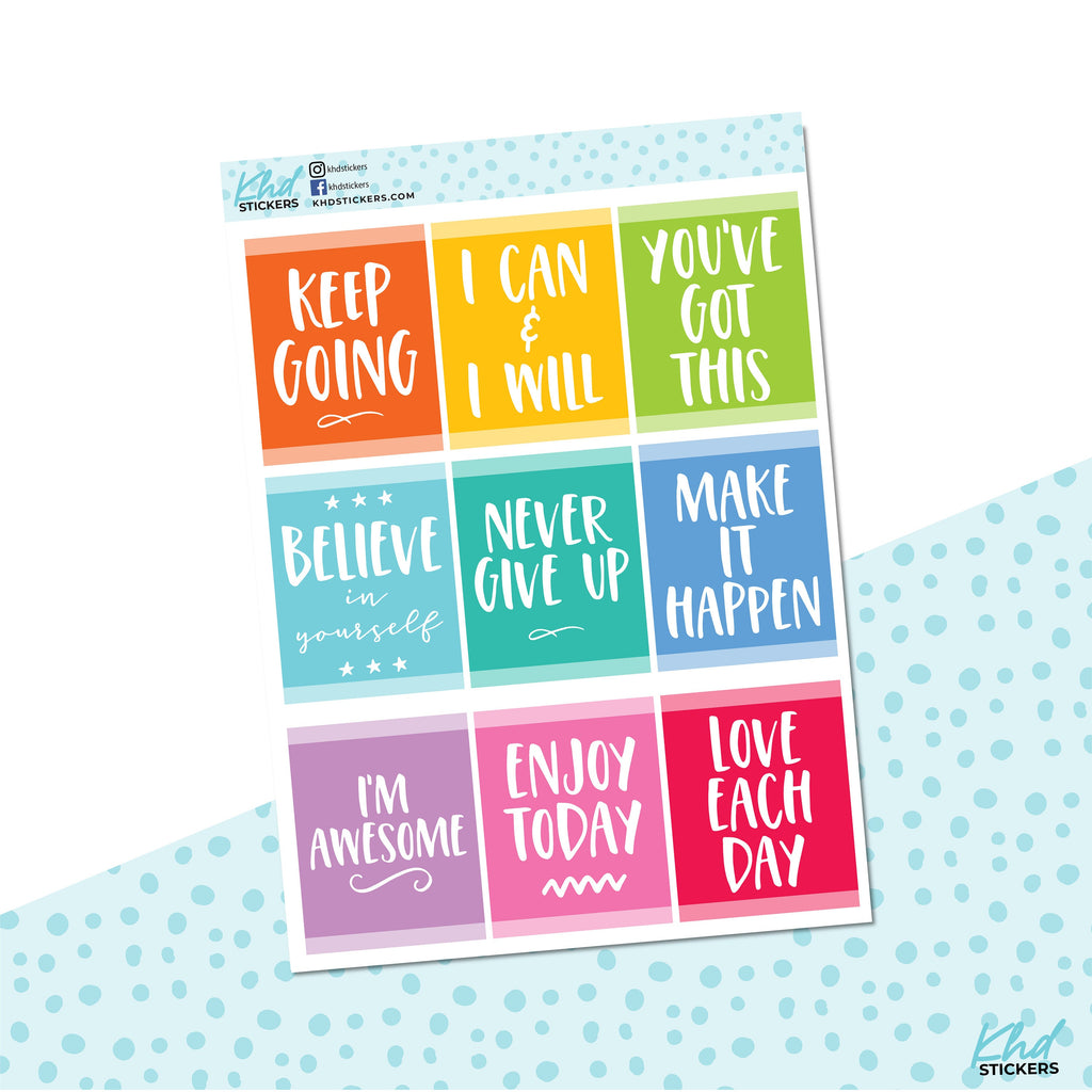 Motivation Stickers, Planner Stickers, Removable