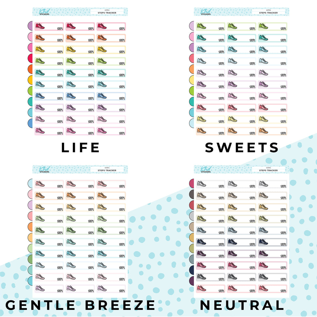 Step Tracker Planner Stickers, Removable