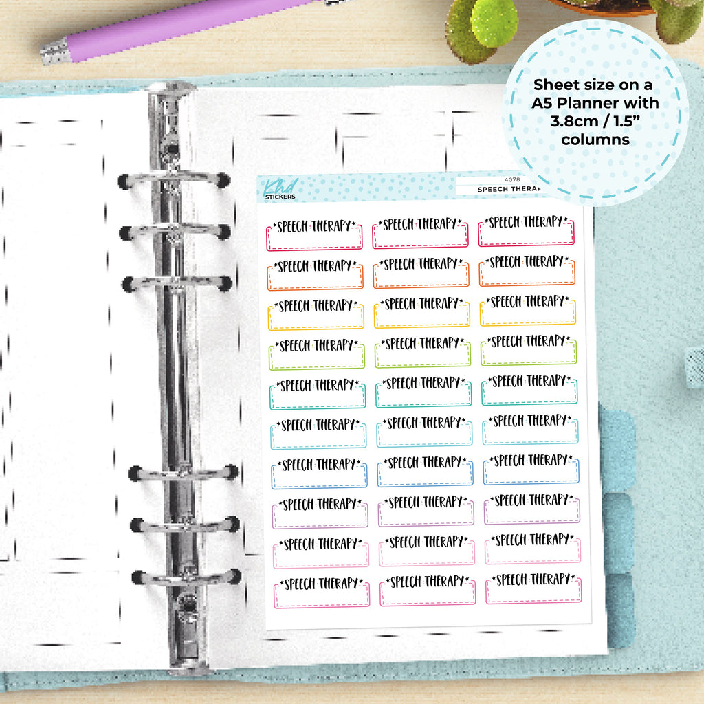 Speech Therapy Stickers, Planner Stickers, Removable