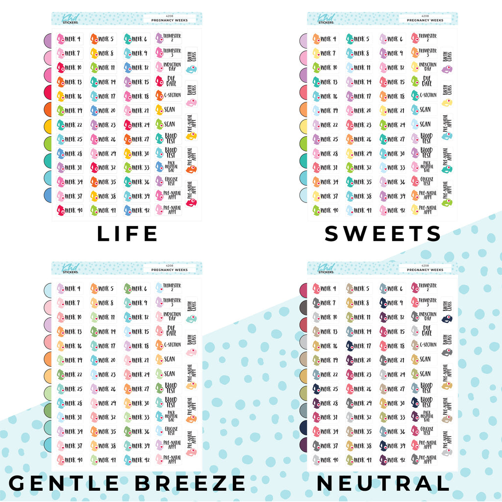 Pregnancy Week Planner Stickers, Removable