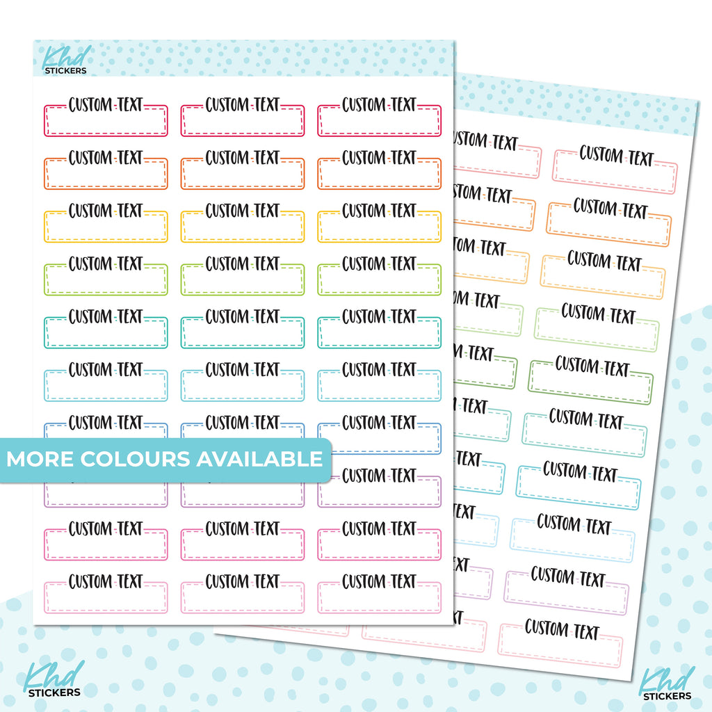 Design Your Own Custom Text Boxes, Customised & Personalised Planner Stickers