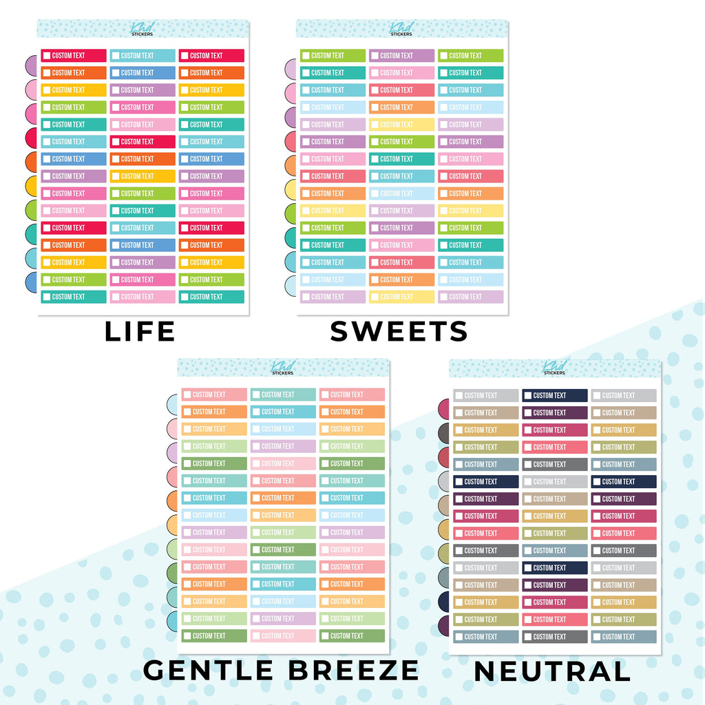 Design Your Own, Check Box Labels, Customised & Personalised Planner Stickers