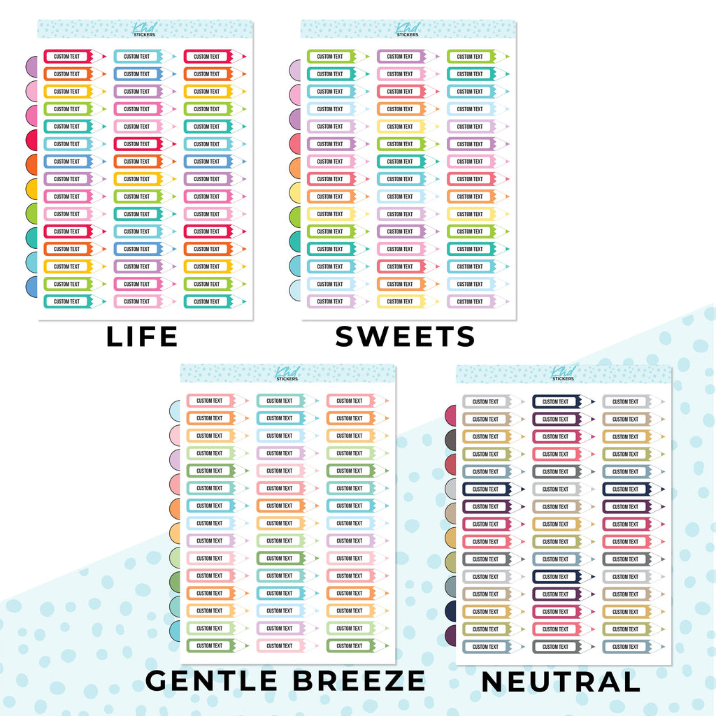 Design Your Own Pencil Planner Stickers, Custom and Personalised Planner Stickers