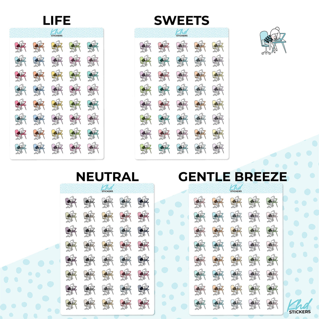 Planner Girl Leona Exhaustion Planner Stickers, Two Sizes, Removable