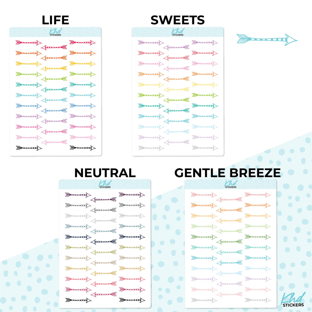 Arrow Stickers, Planner Stickers, Two Sizes, Removable