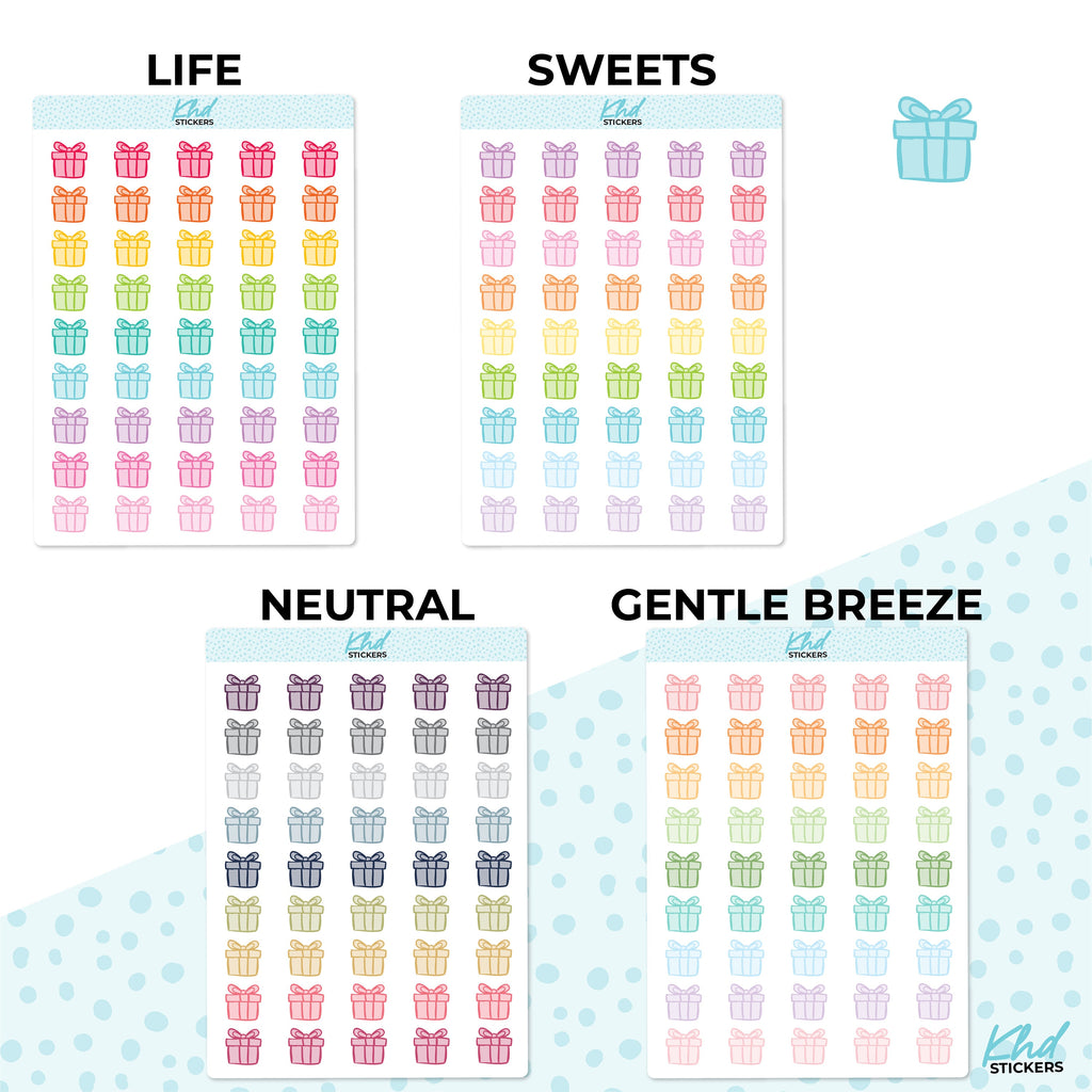 Birthday Icon Stickers, Planner Stickers, Two Sizes, Removable