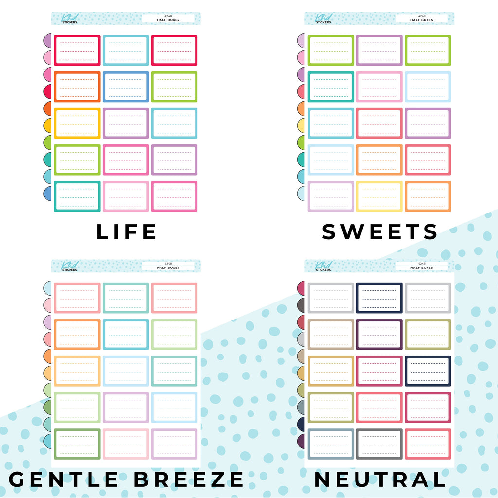 Lined Half Boxes, Appointment Stickers, Planner Stickers, Removable Vinyl