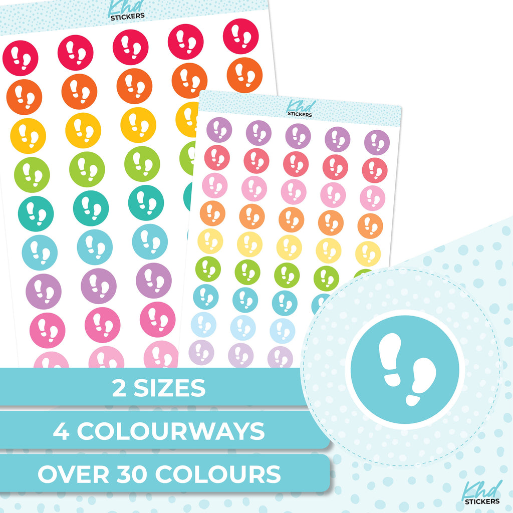 Steps Icons Stickers, Planner Stickers, Two sizes, Removable