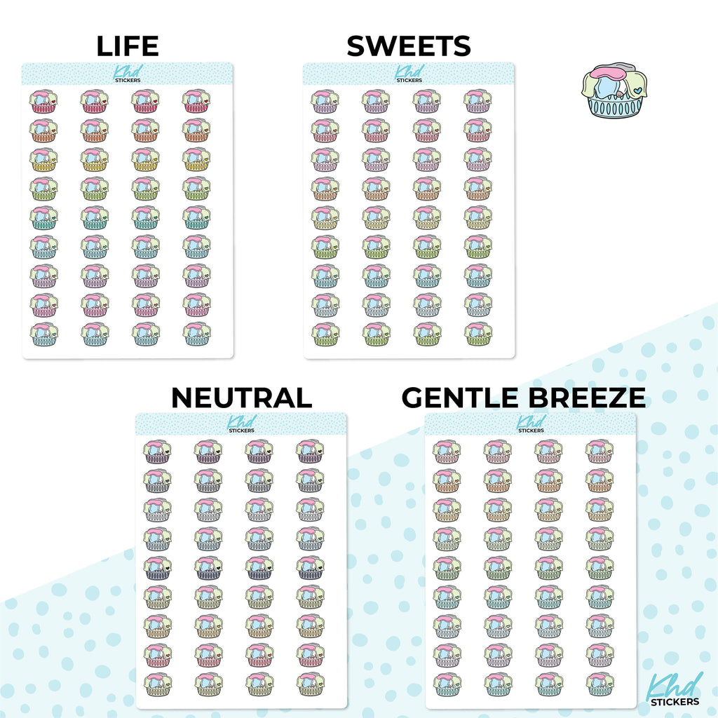 Laundry Basket Icon Stickers, Planner Stickers, Removable