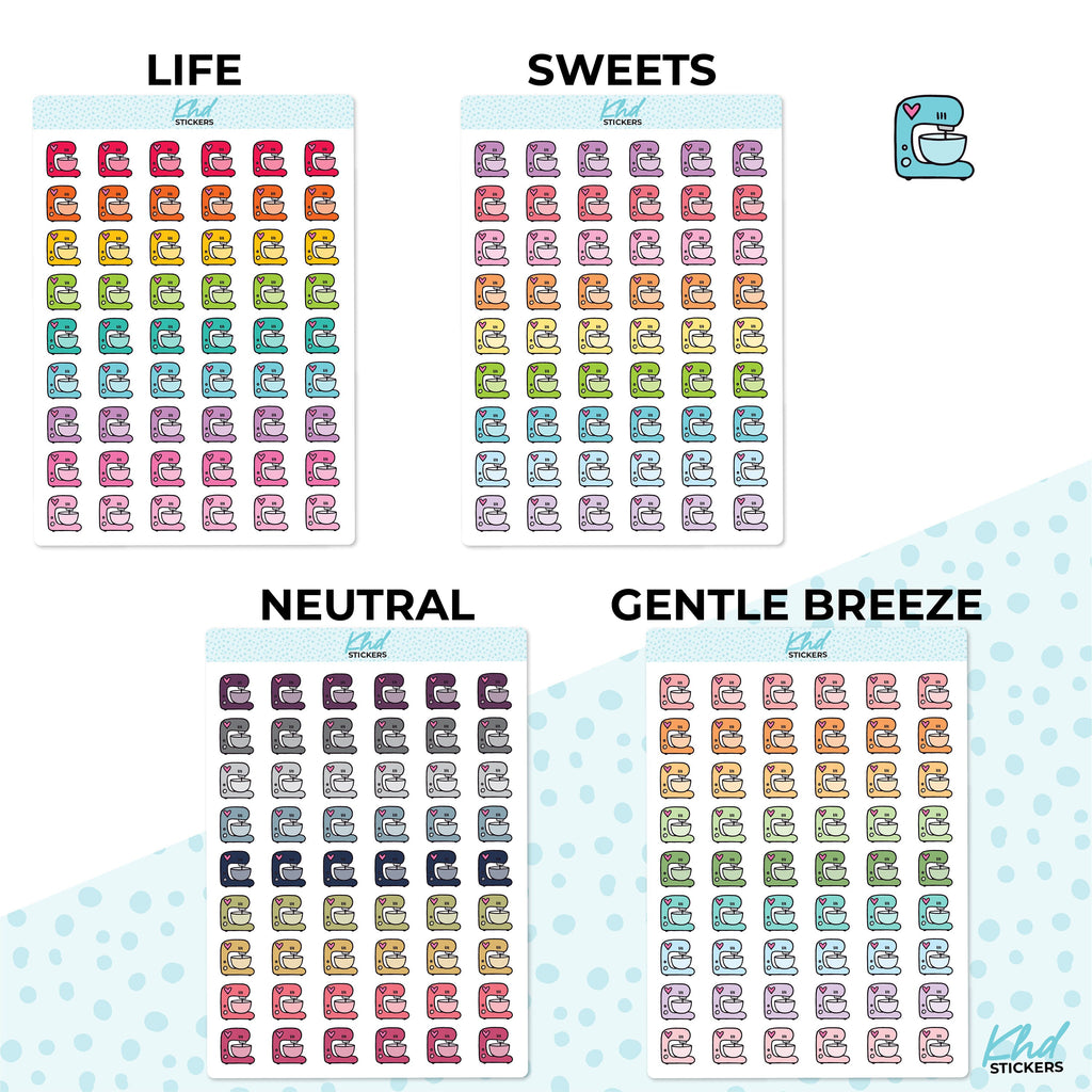 Baking Mixing Bowl Icons - Planner Stickers - Removable