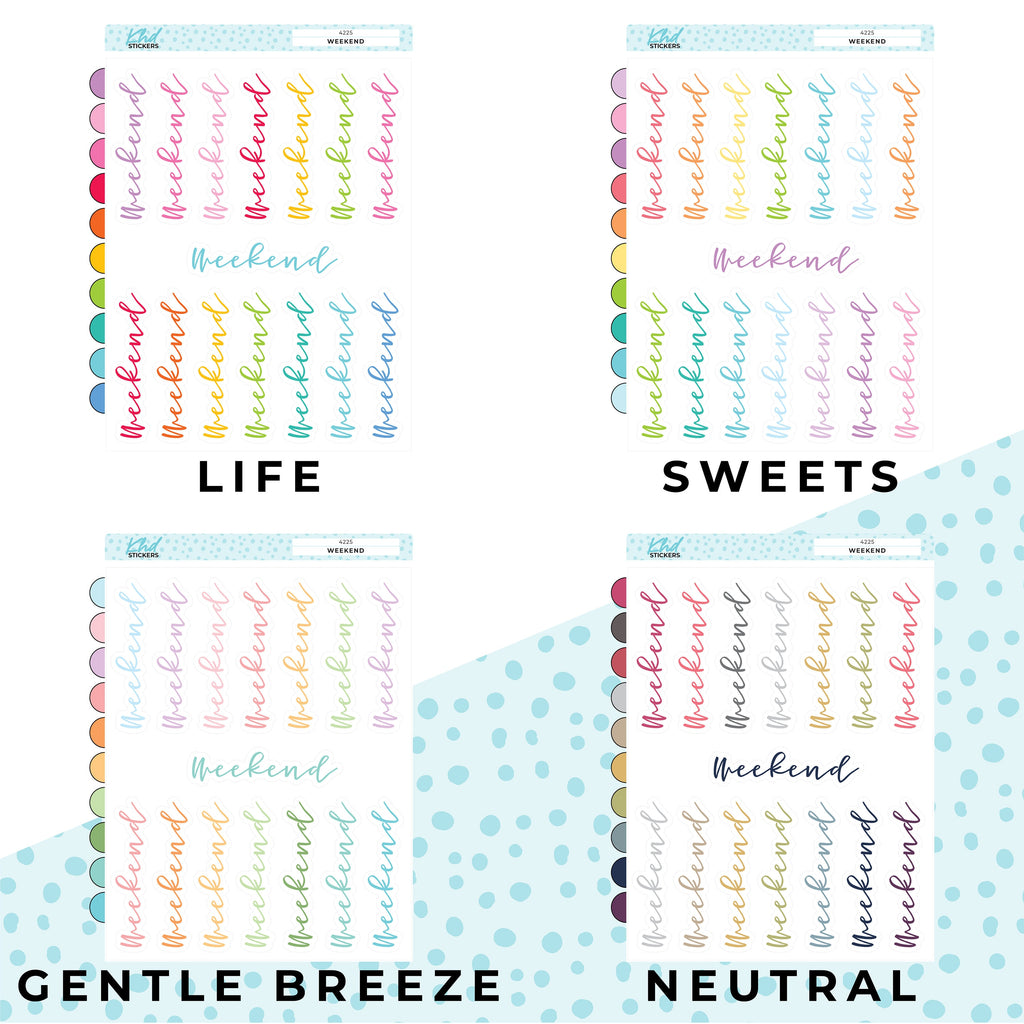 Weekend Stickers, Planner Stickers, Removable